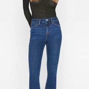 Frame Denim High Rise Blue Jeans-Le Crop mini boots
